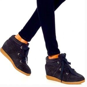 Isabel Marant Black Suede Bobby Sneakers 39